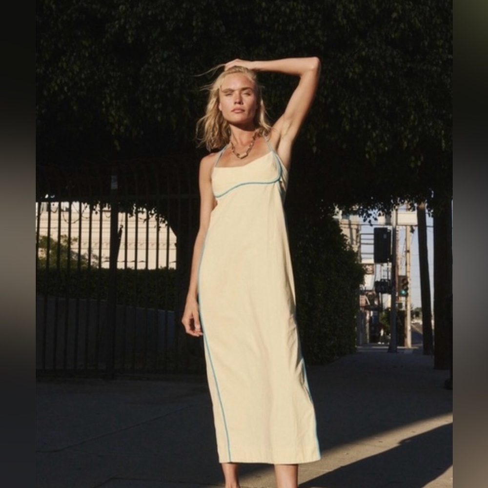Free People Cream Maxi Dress with Black Accents